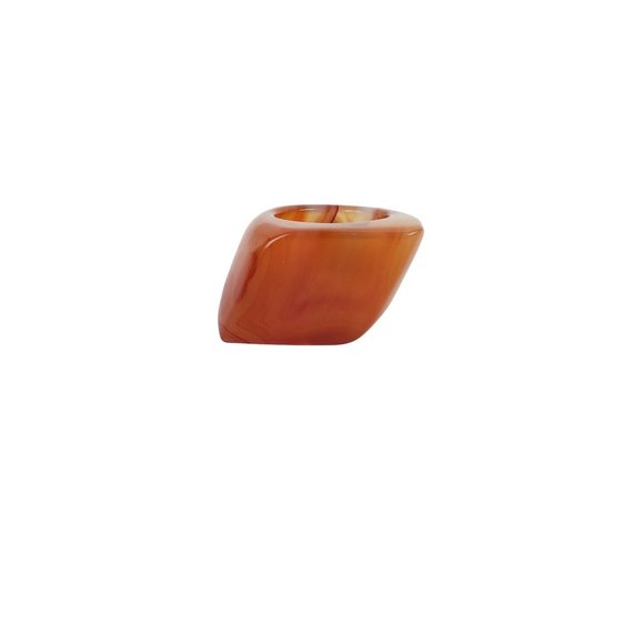 Vintage Carnelian Agate Crystal Rhombus Shaped Ring in Dark Caramel - Picture 1 of 3